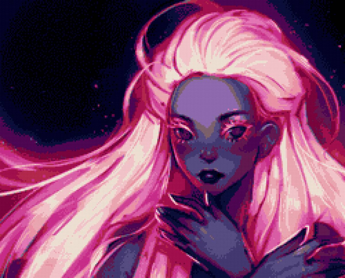 Девушка - арт девушка, арт, неон - предпросмотр