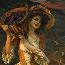 Схема вышивки «Девушка с виноградом»