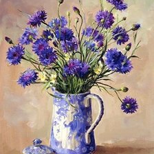 Схема вышивки «Букет васильков»