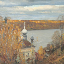 Схема вышивки «Храм у реки»