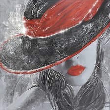 Схема вышивки «дама в шляпе»