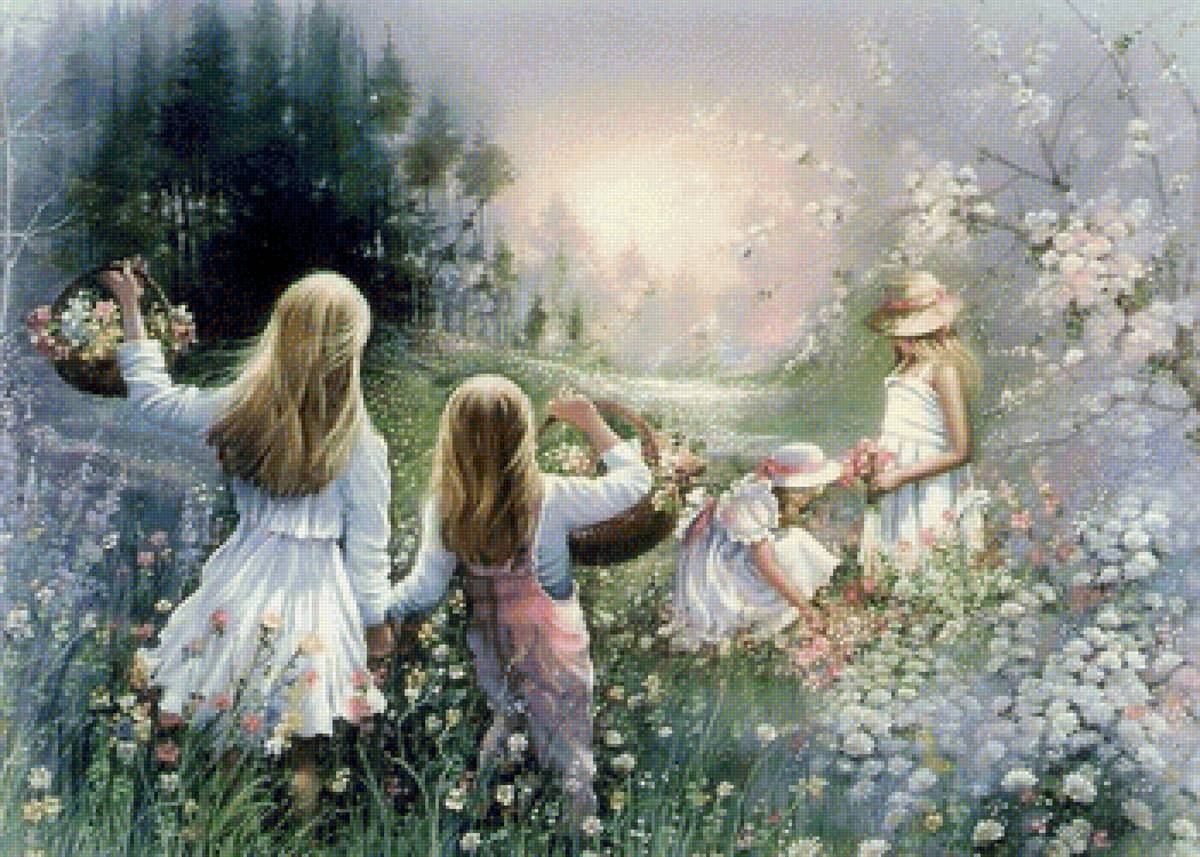 1236 - дети, лето, цветы. - предпросмотр