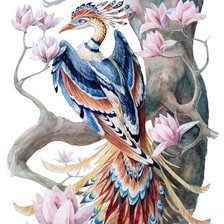 Схема вышивки «PAJARO Y MAGNOLIAS»