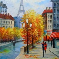 Схема вышивки «Осень в городе»