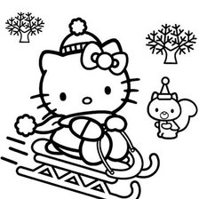 kitti monocolor en trineo