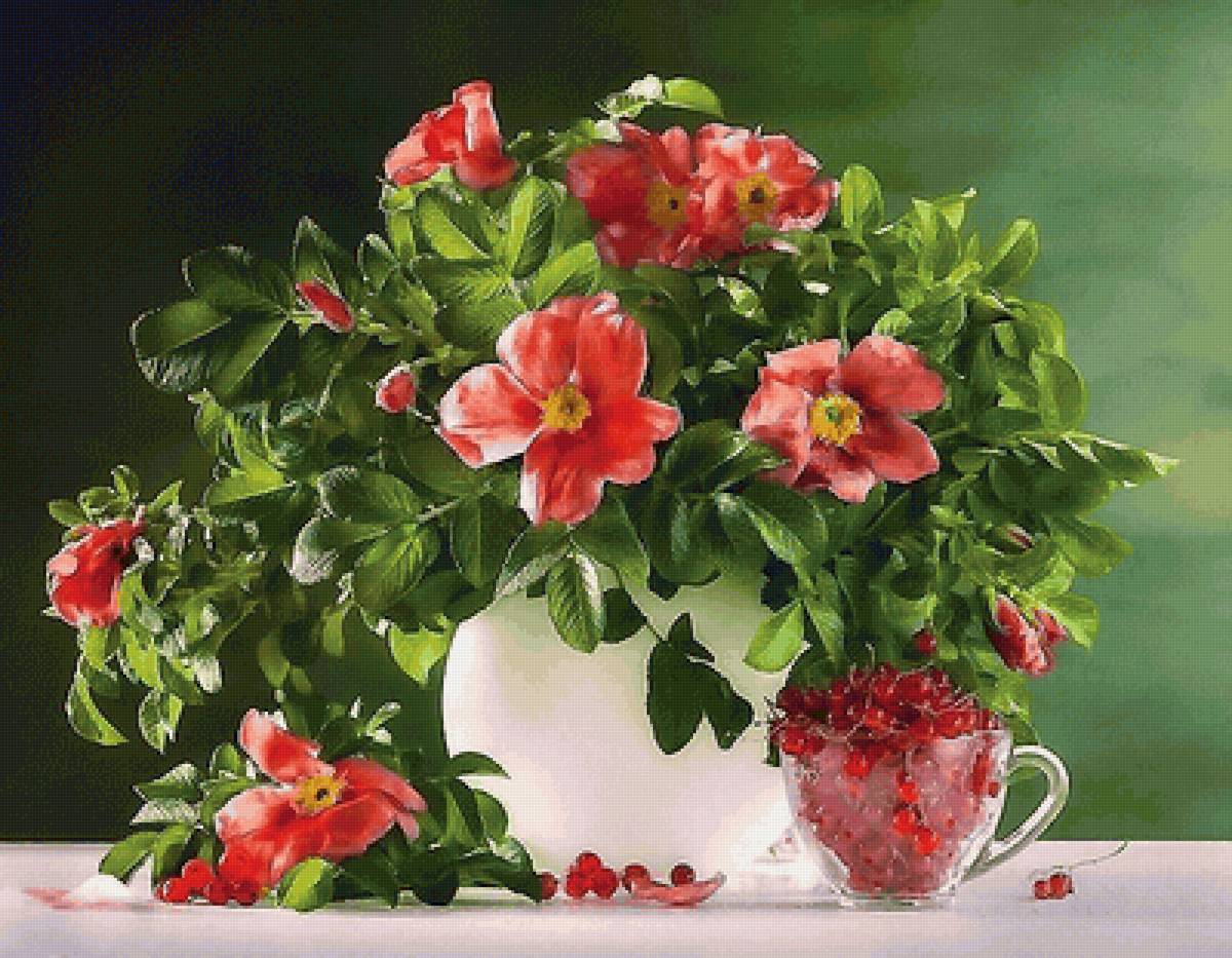 НАТЮРМОРТ - смородина, натюрморт, шиповник - предпросмотр