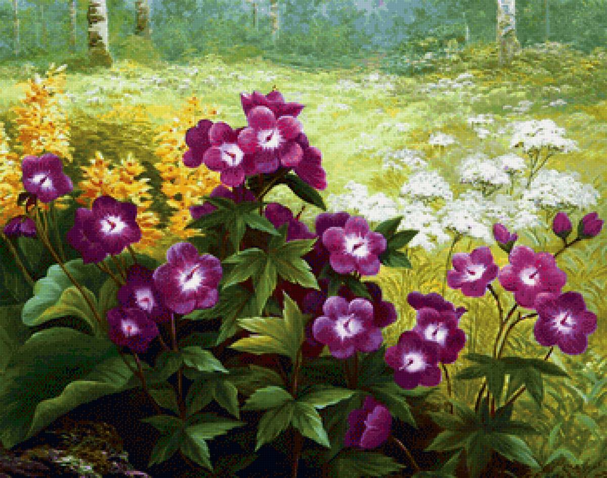 В лесу - лес, пейзаж, цветы - предпросмотр