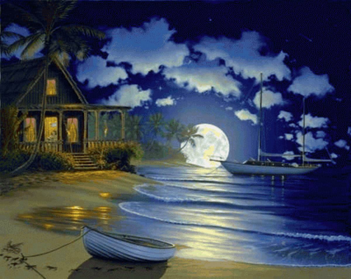 Домик у моря - дом, пейзаж, природа - предпросмотр