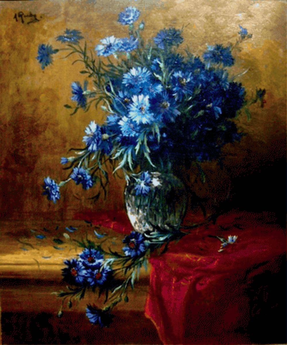 васильки - картина, цветы - предпросмотр