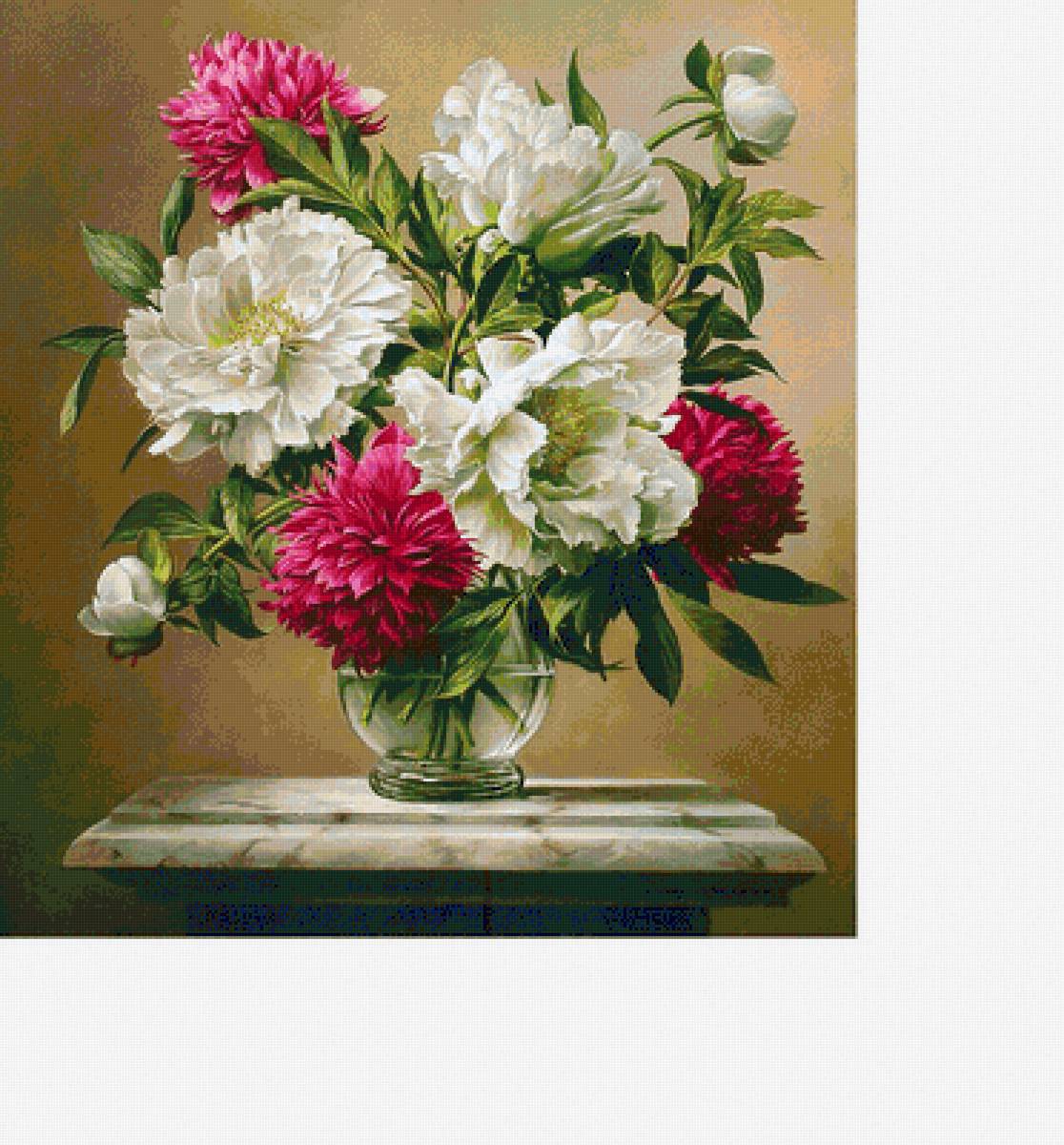 пионы - пионы, букет, цветы, ваза - предпросмотр