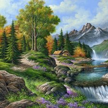 Схема вышивки «пейзаж»