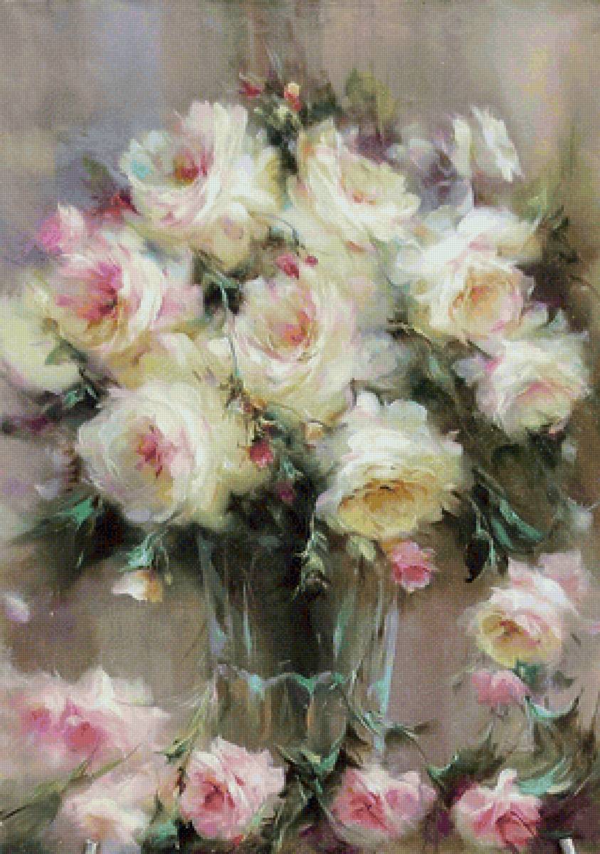 букет роз - акварель - предпросмотр