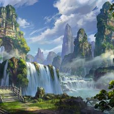 Схема вышивки «пейзаж»