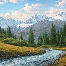 Схема вышивки «пейзаж»