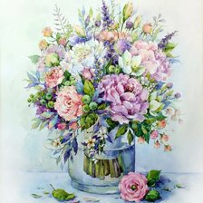 Схема вышивки «Букет (акварель)»