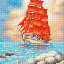 Схема вышивки «алые паруса на рассвете»