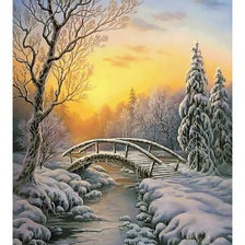 Схема вышивки «Зимняя речка.»