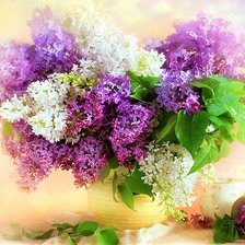 Схема вышивки «Cирень акварельная»