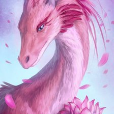 Схема вышивки «Драконица с лотосом»