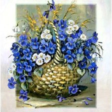Схема вышивки «Корзина с цветами»