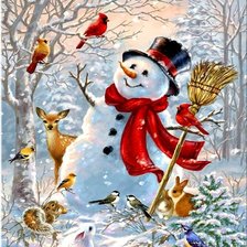 Схема вышивки «Снеговик»