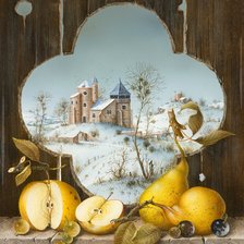 Схема вышивки «Gerard Willemenot. Натюрморт с пейзажем»