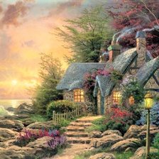 Схема вышивки «Lakeside house»