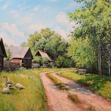 Схема вышивки «Деревенский пейзаж»