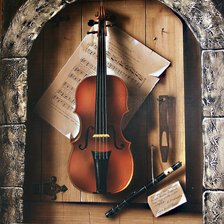 Схема вышивки «Натюрморт со скрипкой»