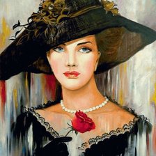 Схема вышивки «DAMA CON ROSA»