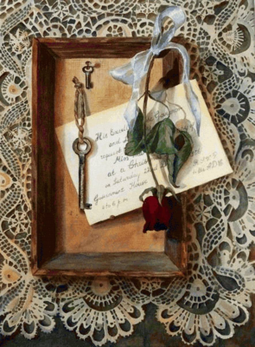 Натюрморт с розой - цветы, натюрморт, живопись, роза - предпросмотр