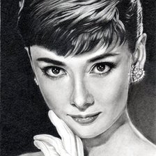 Схема вышивки «Одри Хёпберн»