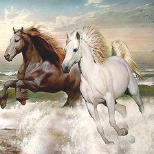 Схема вышивки «пара лошадей»