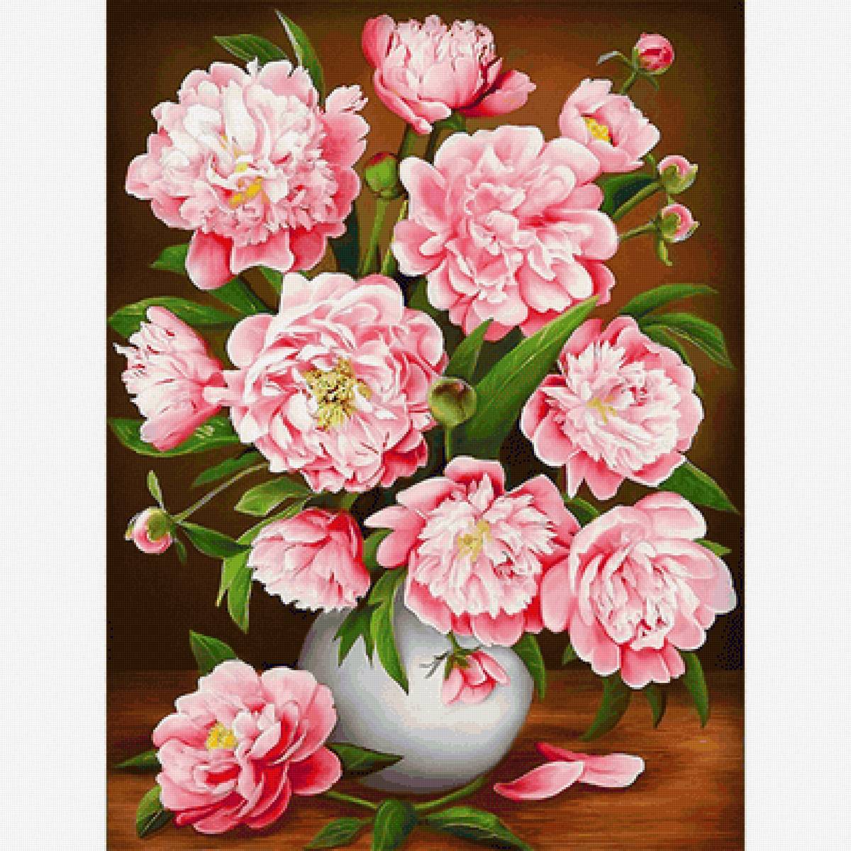 Серия "Букет". Пионы - флора, пионы, цветы, букет - предпросмотр