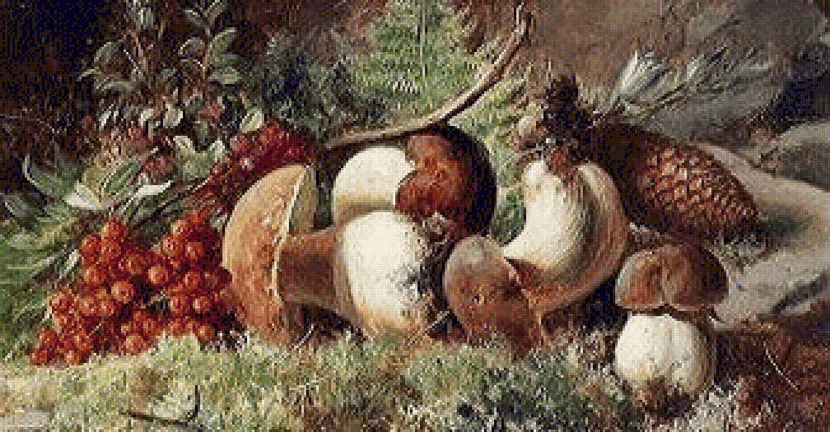 Натюрморт грибы 1 - натюрморт грибы рябина натюрморт - предпросмотр