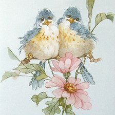 Схема вышивки «Птички на ветке»
