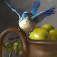 Схема вышивки «Натюрморт с птичкой»