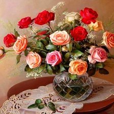 Схема вышивки «букет роз»