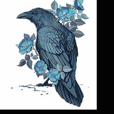 Схема вышивки «Серия "Птицы". Ворон -  вариант 2»