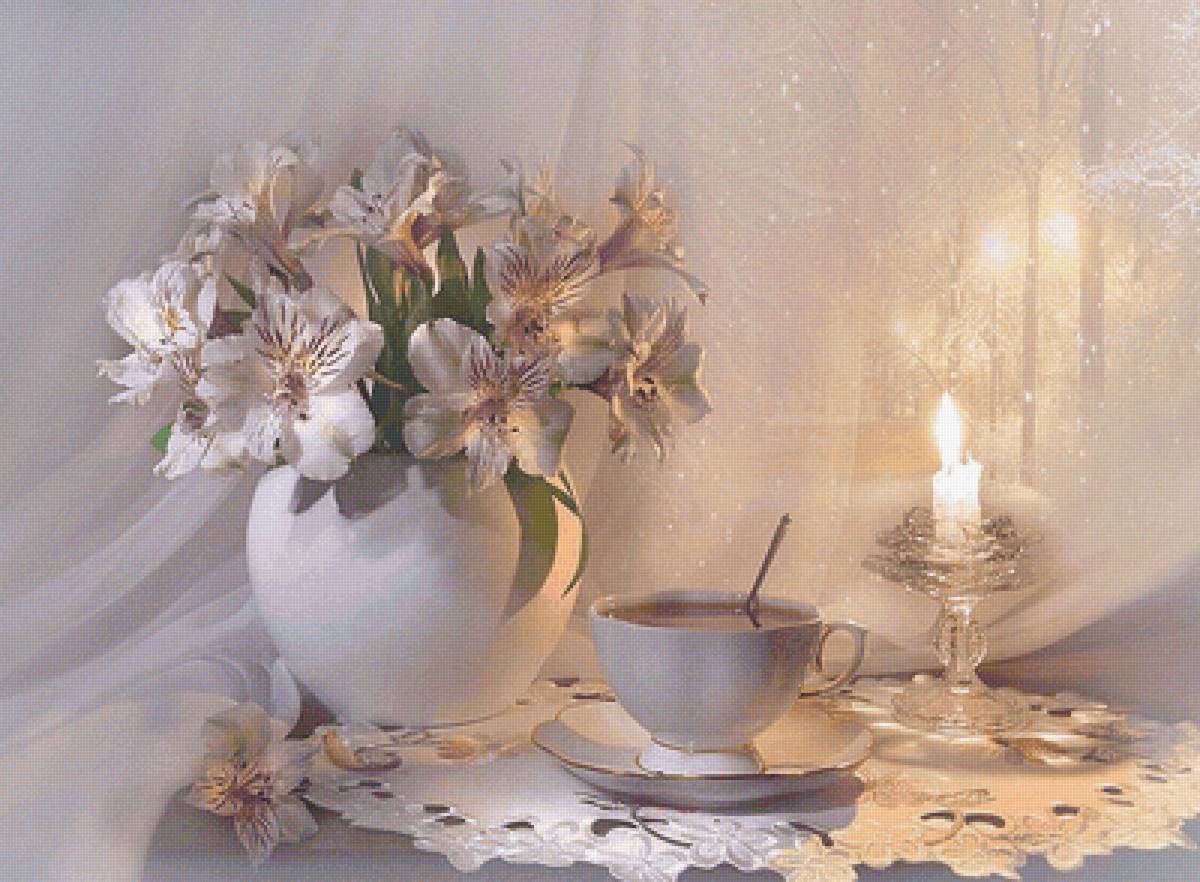 Уют - уют., цветы, свечи, кофе - предпросмотр
