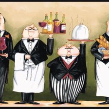 Схема вышивки «официанты»