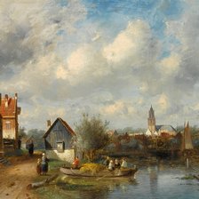 Схема вышивки «Шарль Лейкерт. Голландский пейзаж»