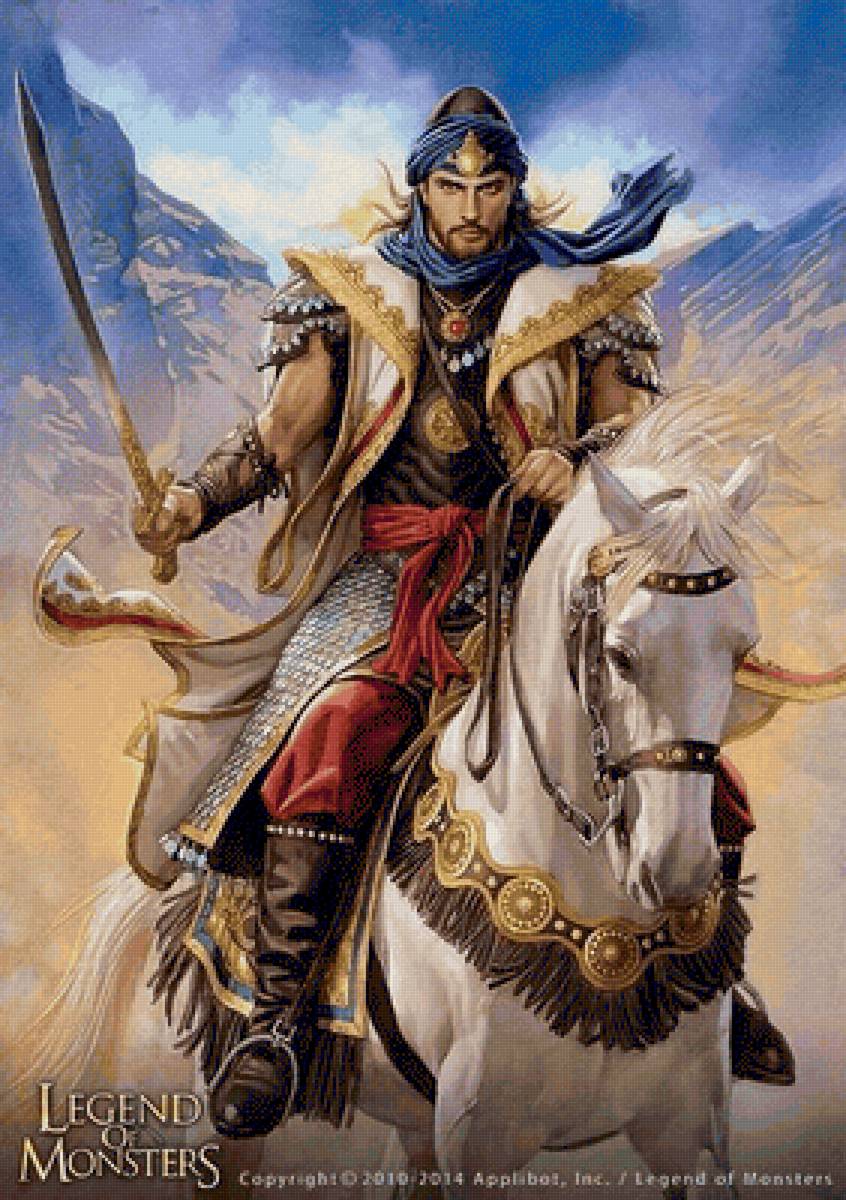 всадник - восток, люди, фентези, воин, кони - предпросмотр