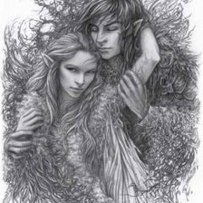 Схема вышивки «эльфы (сердечный плен)»