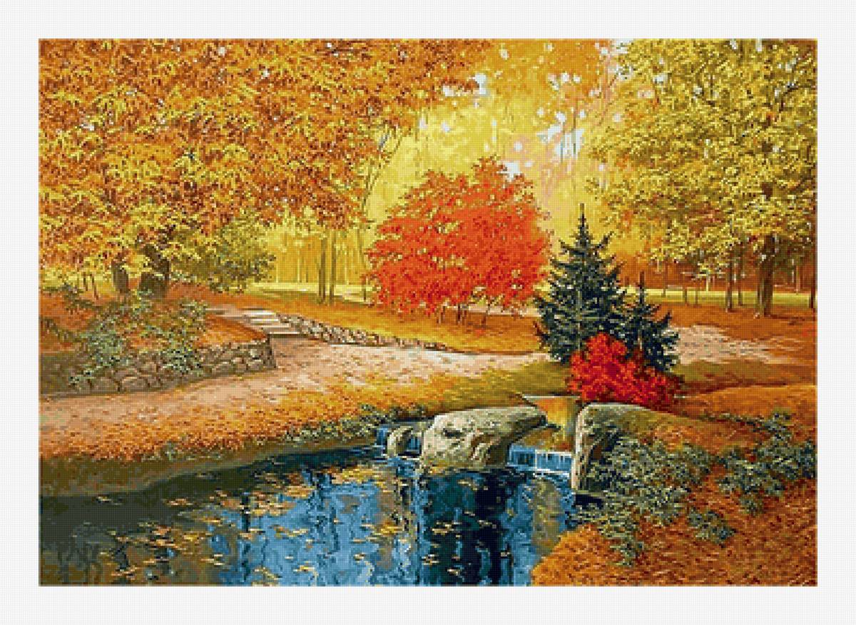 №2191784 - пейзаж, парк, ручей, осень - предпросмотр