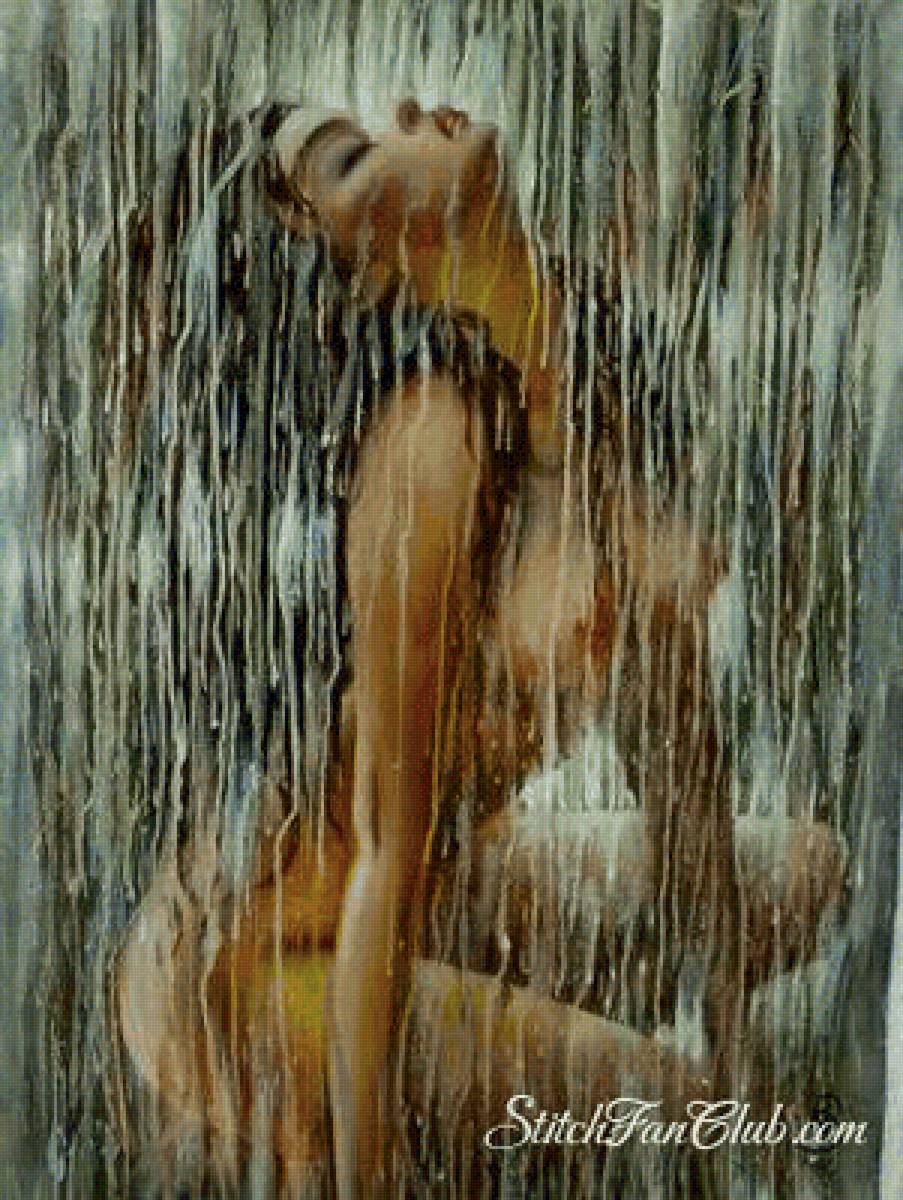 девушка  под дождём - предпросмотр