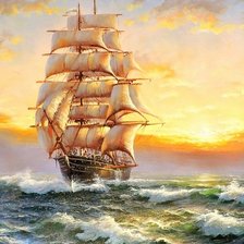 Схема вышивки «Парусник»