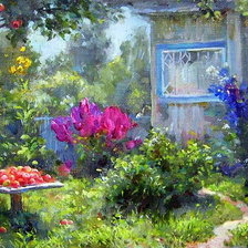 Схема вышивки «Дворик. Этюд»