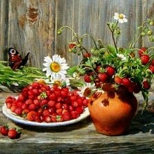 Схема вышивки «Зной, земляника и павлиний глаз»