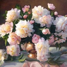 Схема вышивки «Пионы в вазе»